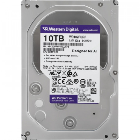 WD SATA-III 10TB WD102PURP Surveillance Purple Pro (7200rpm) 512Mb 3.5"