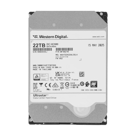 WD SATA-III 22TB 0F48278/0F62785 WUH722422ALE6L4