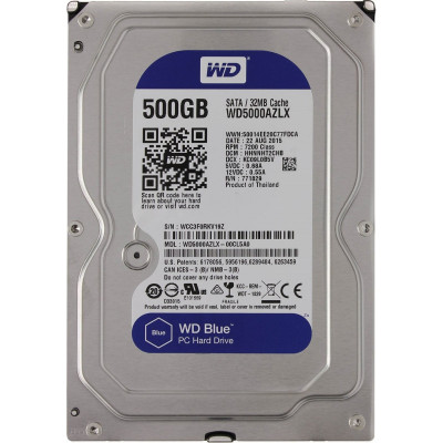 Western Digital HDD SATA-III   500Gb Blue WD5000AZLX, 7200 rpm,  32Mb buffer